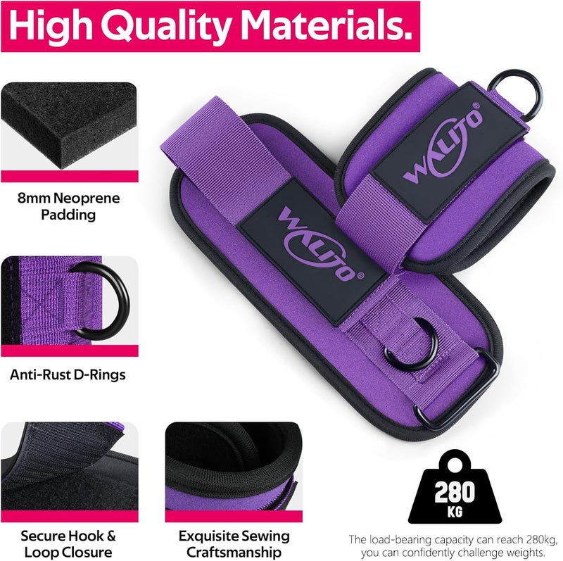 WALITO Ankle Resistance Bands with Cuffs, Exercise Bands for Legs and Butt, Booty Workout Equipment for Kickbacks and Hip Fitness Training - Image 2